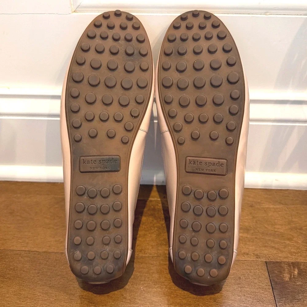 Kate Spade Danika Loafers Womens 8B Pink Patent Leather Bow Driving Shoes Preppy